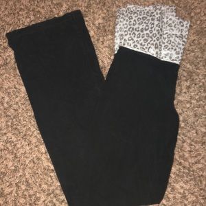 Victoria’s Secret Black Leopard Bootcut Yoga Pants